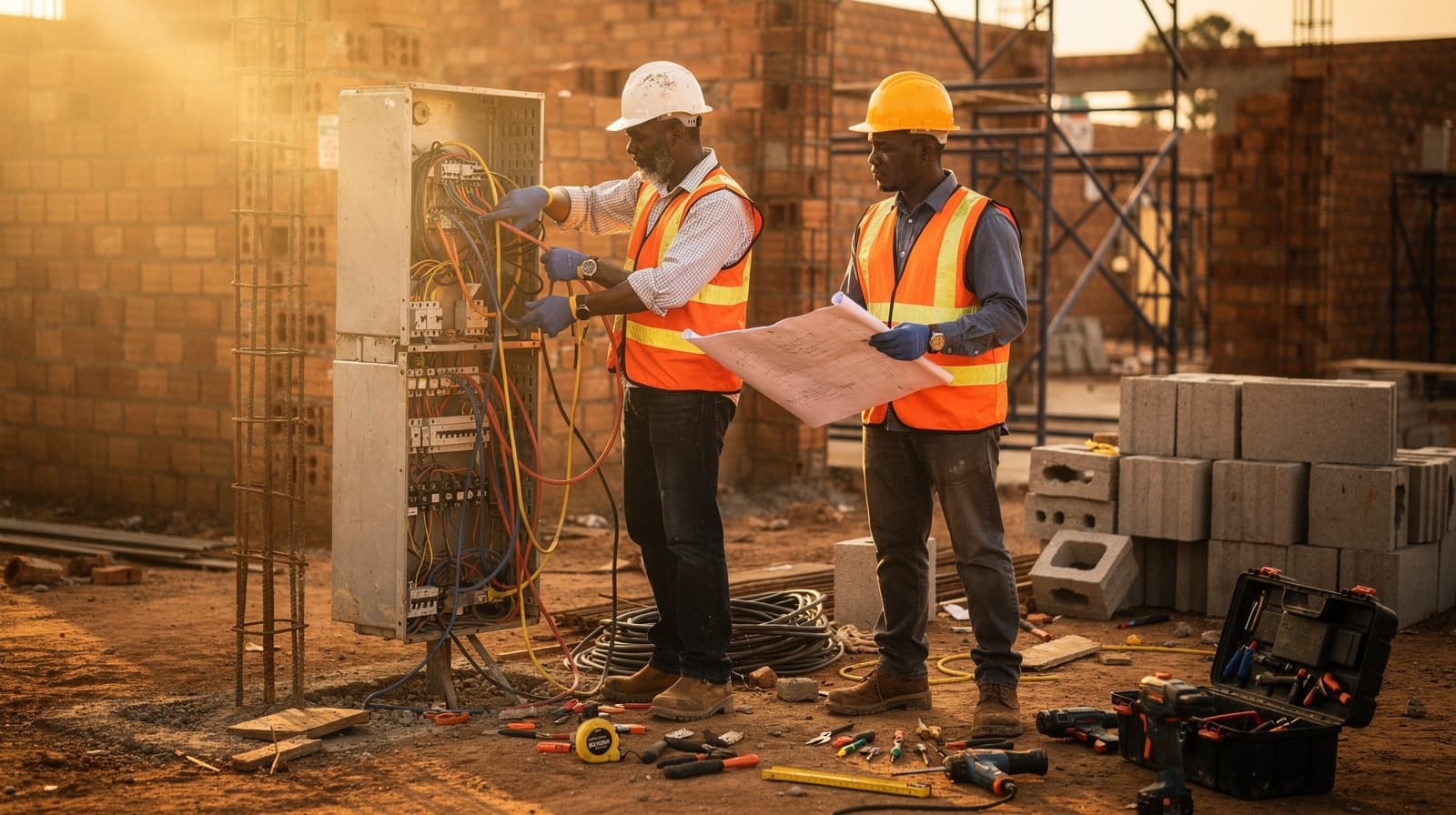Tradespeople on site